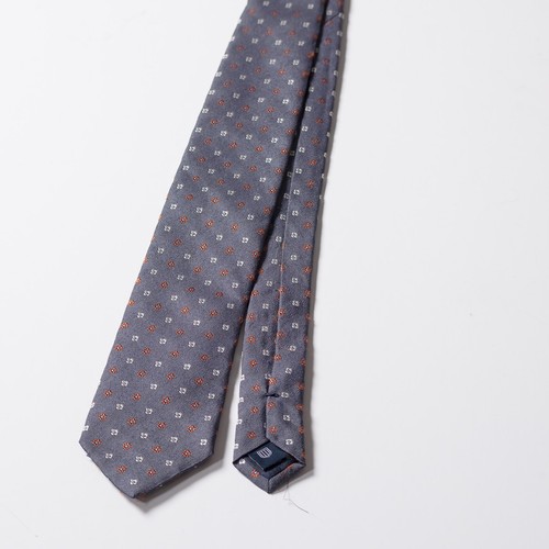 Cravatta in seta PROFUOMO tessuto jacquard blu polvere Made in Italy - Foto 2 di 3