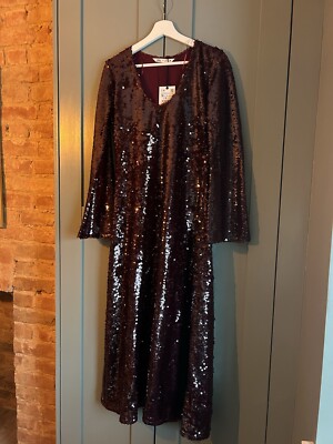 burgundy sequin dress zara Zara Burgundy Sequin Dress Small by Zara