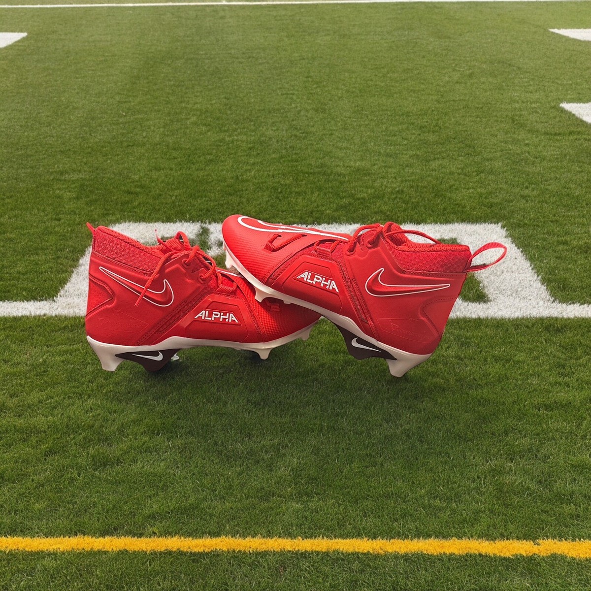 Nike Men’s Alpha Menace Pro 3 Mid Football Cleats CT6649-616 Red/White Sz 10 Amazon.com | Nike Alpha Menace Pro 3 CT6649-616 University  main image 4