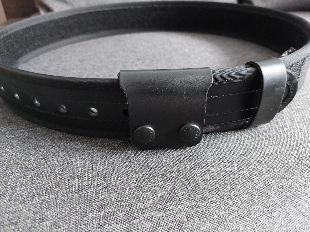 Ceinturon Police double ardillon en cuir 45mm robuste