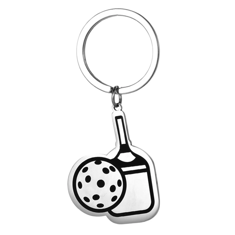 Pickleball Racket and Ball Keychain - Stainless Steel Sporty Bag Pendant Pickleball Racket and Ball Keychain - Stainless Steel Sporty Bag Pendant