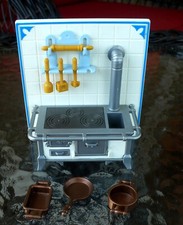 1989 PLAYMOBIL VICTORIAN MANSION KITCHEN STOVE  3POTS 4 UTENSILS