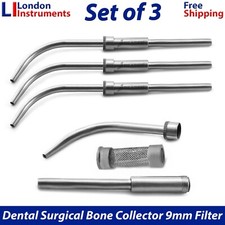 Dental Orthodontic Bone Collector 9mm Implant Filter Surgical S-Steel Set of 3