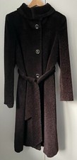 Vintage Max Mara Chocolate Brown Alpaca/virgin Wool Coat Size 14 Side Pockets