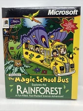 1997 Microsoft MAGIC SCHOOL BUS Explores The Rainforest CDROM Big Box SEALED PC
