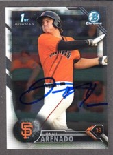 2016 Bowman Chrome BCP 240 Jonah Arenado SF GIANTS SIGNED AUTOGRAPH AUTO COA