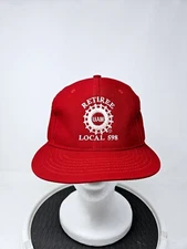 UAW United Auto Workers Union Local 598 King Louie Snapback Hat USA Made 90s