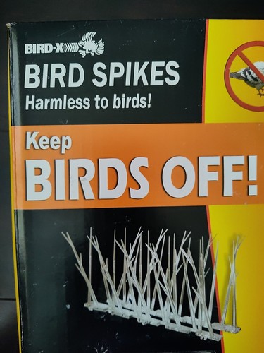 Bird-X Plastic Polycarbonate Bird Spikes Kit with Adhesive Glue 10 Ft Block Bird - Foto 2 di 6