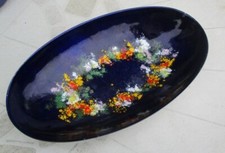 Kunsthandwerk EMAILLESCHALE blau-bunt 50er 60er 70er Eyecatcher Fischland UNIKAT