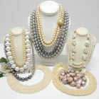 VINTAGE TO NOW FAUX PEARL BEAD COSTUME JEWELRY NECKLACE LOT