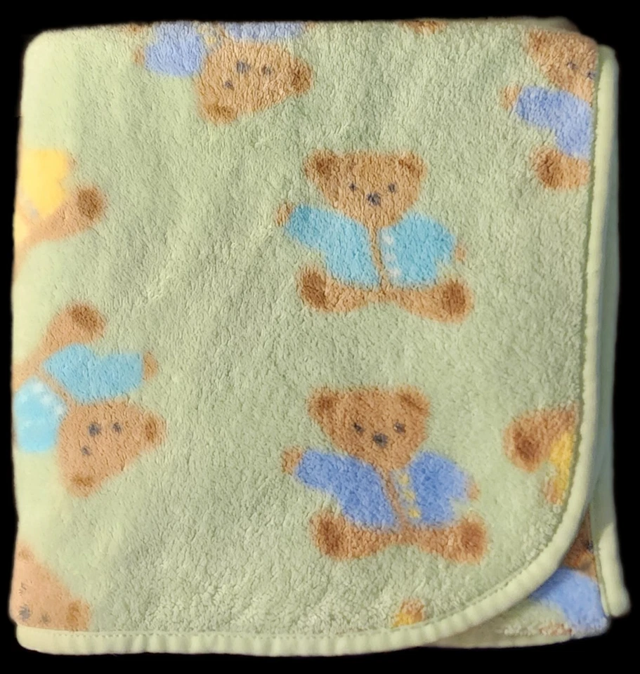 考拉宝宝绿色泰迪熊毯爱黄色蓝色婴儿玩具反斗城32x26 — 第 2/4 张图片