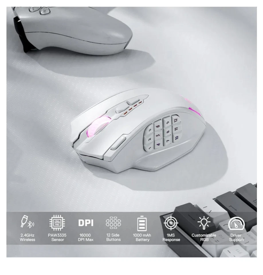 Redragon M913 Impact Elite Wireless Gaming Mouse, 16000 DPI - Image 2 of 4