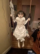 Spirit Halloween Zombie Swing Girl Retired Halloween Animatronic No Box