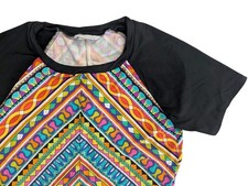 TRINA TURK Peruvian Stripe Short Sleeve Rashguard Beach Pool Vacay Swim Shirt XS
