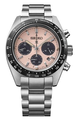 Seiko Prospex Speedtimer Solar Salmon Dial Men s Watch SSC963 New