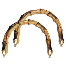 2Pcs ABS Purse Handles 6" U-Shape Handle with Gold Metal Buckle Brown