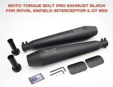 MOTO TORQUE BOLT PRO EXHAUST BLACK FIT FOR ROYAL ENFIELD INTERCEPTOR & GT 650