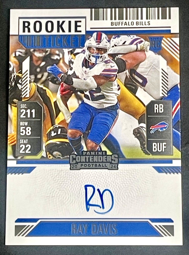 2024 Contenders Ray Davis Rookie Ticket ON CARD AUTO RC #137 Bills