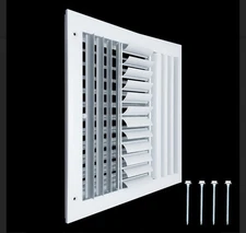 12x12 Duct Opening Aluminum 4-Way Adjustable Air Supply Grille by Handua