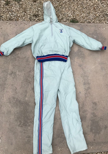 Vintage DeLONG SPORTSWEAR track suit AIR FORCE Sports Racing Strip Warm-up Suit