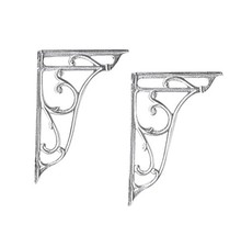 Balterley Traditional Ceramic Accessories Ornate Cistern Brackets - Chrome