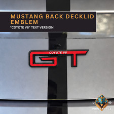 Gt V8 Coyote Decklid Emblem Compatible With Ford Mustang Rear Trunk Badge 