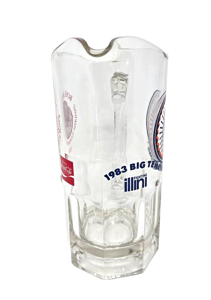 University of Illinois Rose Bowl Big 10 Ten Champions Glass Pitcher Beer Chief - Image 2 of 4