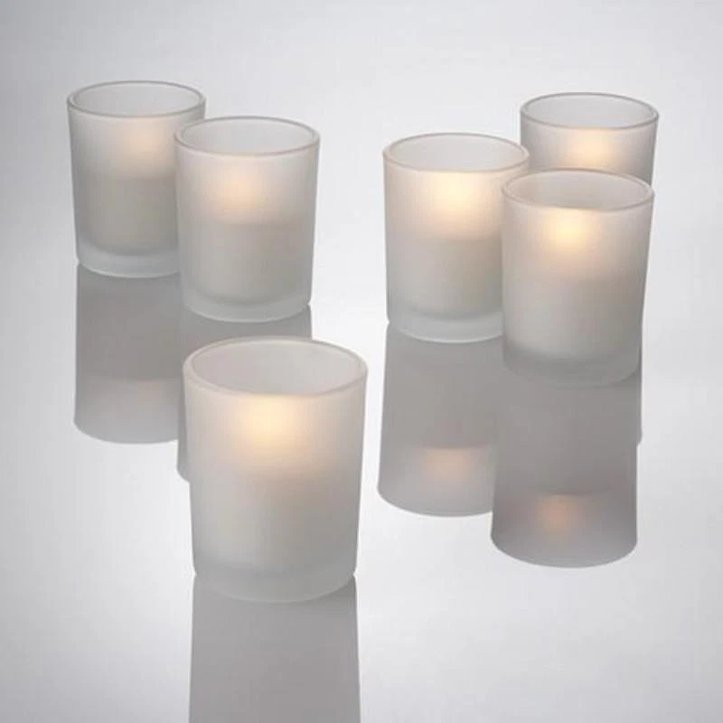 12 pcs Frosted GLASS Candle VOTIVE HOLDERS for Wedding Party Centerpieces SALE - Image 3 of 4
