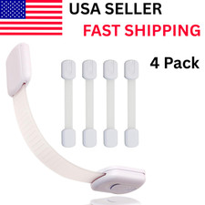 Child Safety Strap Locks 4-Pack Baby Locks for Cabinets and Drawers, Toilet,