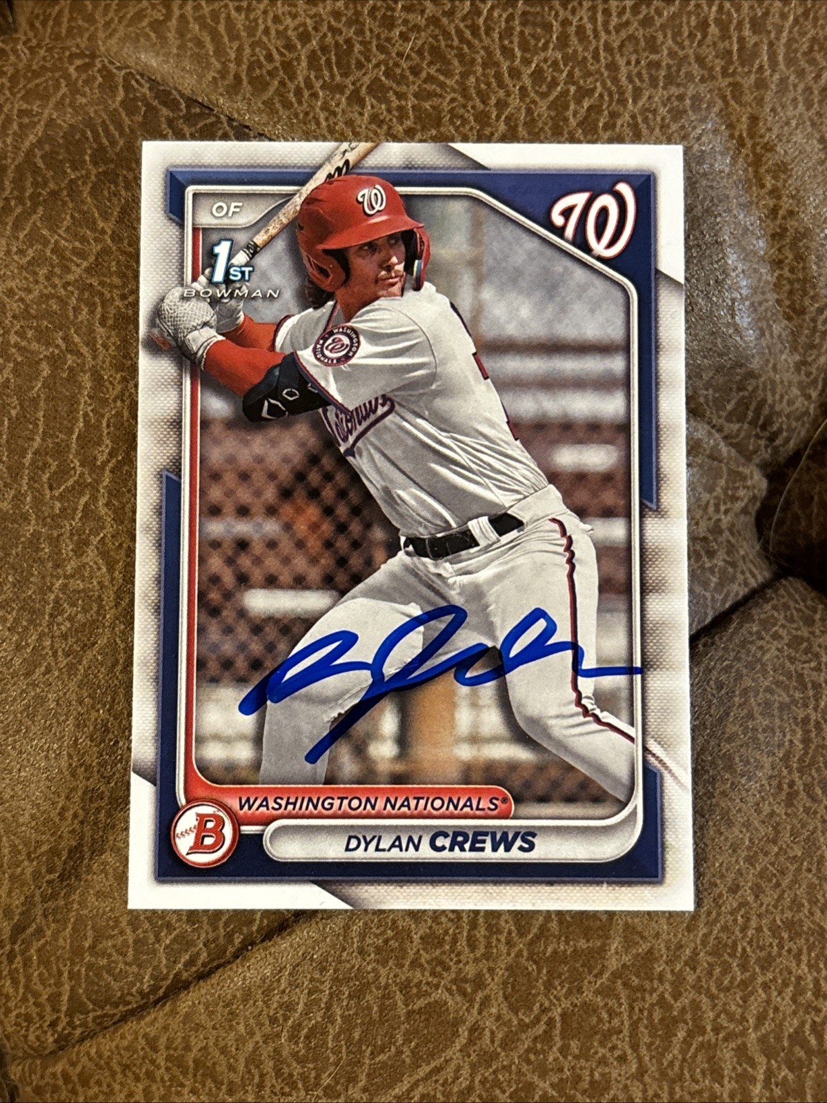 Signed Autograph 2024 1st Bowman Prospects Card RC Dylan Crews Nationals