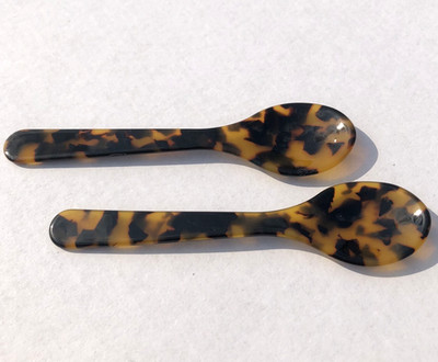 2 Stück Tiger Design Löffel Kaviarlöffel Eierlöffel je 11,5 cm Lang Neu