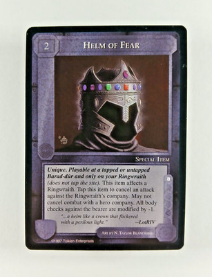 Helm of Fear - Middle Earth CCG card (1997 ICE) MECCG Against The Shadow ATS