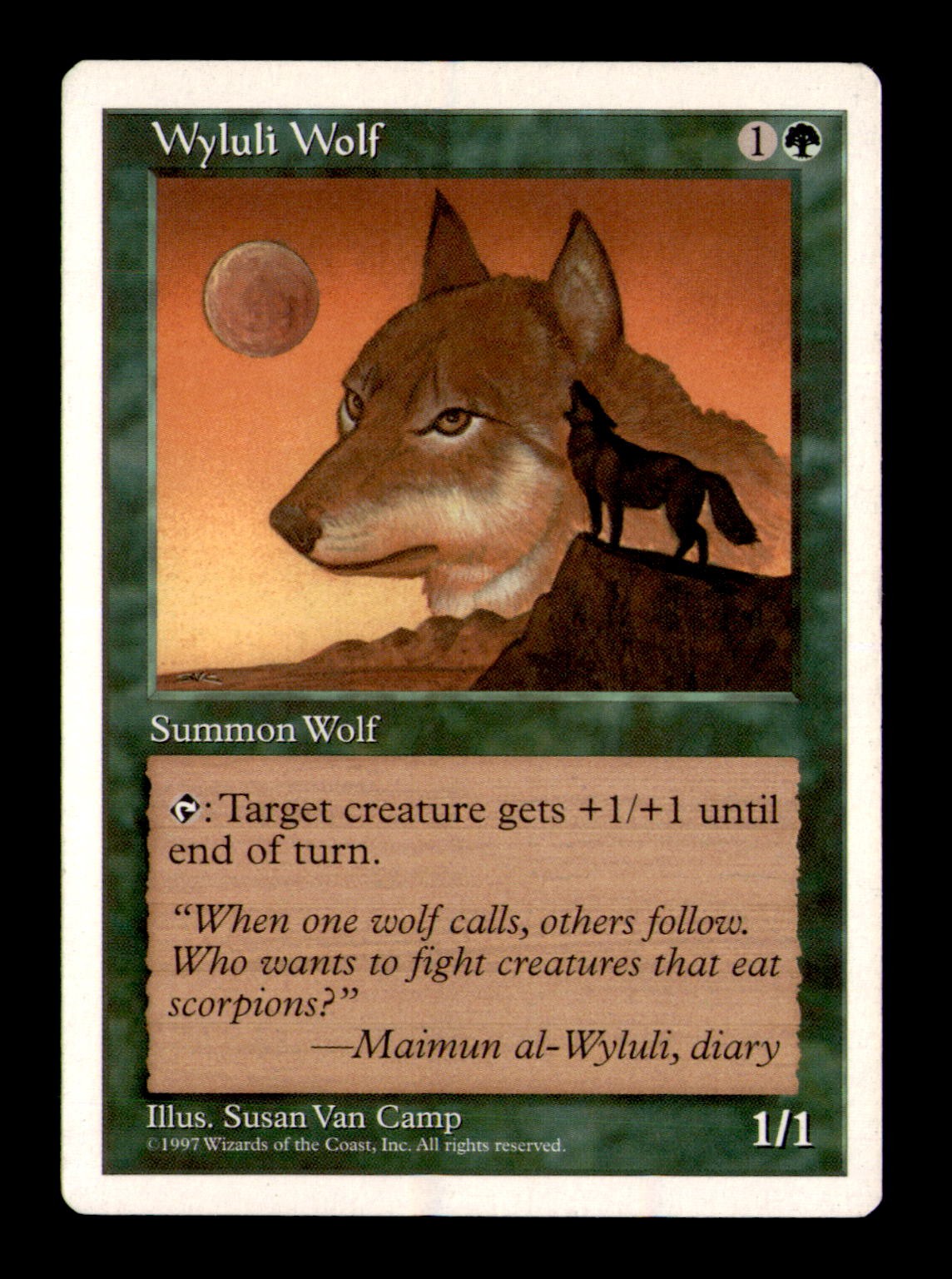 Wyluli Wolf Rare Fifth Edition Magic: The Gathering Lightly Played