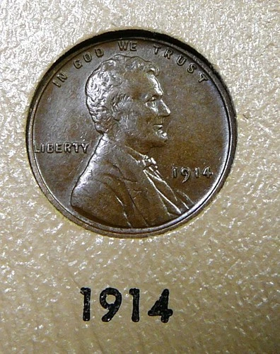 1914  Lincoln Cent  -   XF  / Extra Fine  Lamination Reverse (SE)