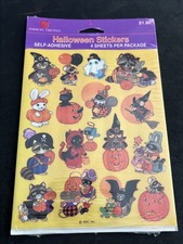 NEW Vintage American Greetings Halloween Animal Sticker Sheets