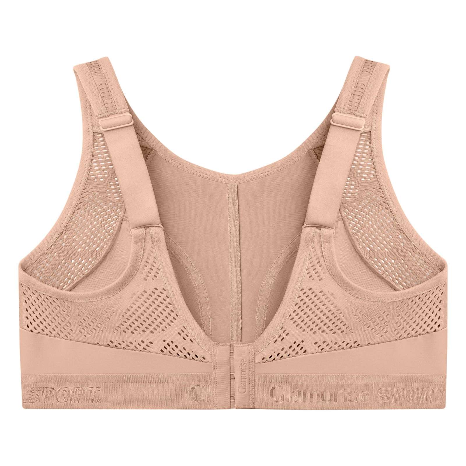 Plus Size Plus Size Breathable Mesh Non-Wired Sports Bra No. 1068, Skin, ... image 4
