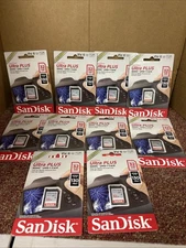🔥Lot Of 10 SanDisk - Ultra Plus 32GB SDHC UHS-I Memory Card.