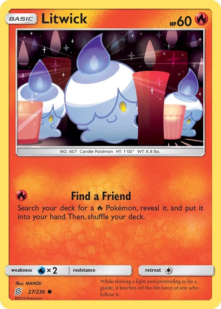 Litwick (27) (27/236) Common NM SM11 SM - Unified Minds Pokemon TCG