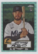 2021 Topps Chrome Platinum Anniversary Aqua Wave Refractor Eddy Alvarez #135 0c2