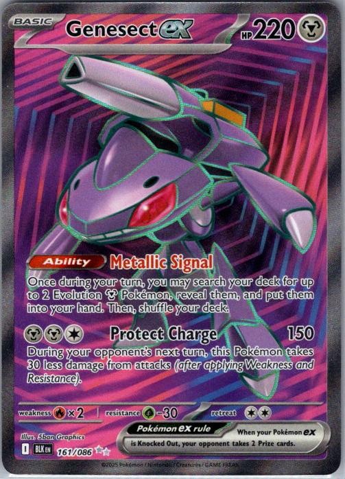 Genesect ex 161/086 Holo Ultra Rare Black Bolt Near Mint