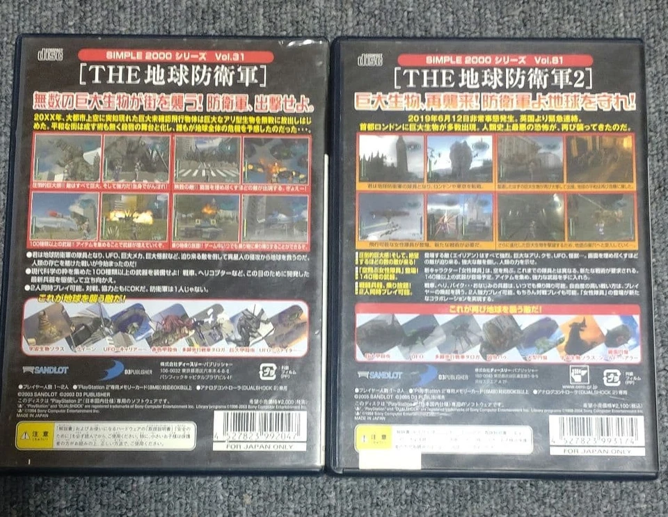 PS2 THE Chikyu Defense Force & 2 Set Action Shooting Game Japan with Case Manual - Image 2 of 4