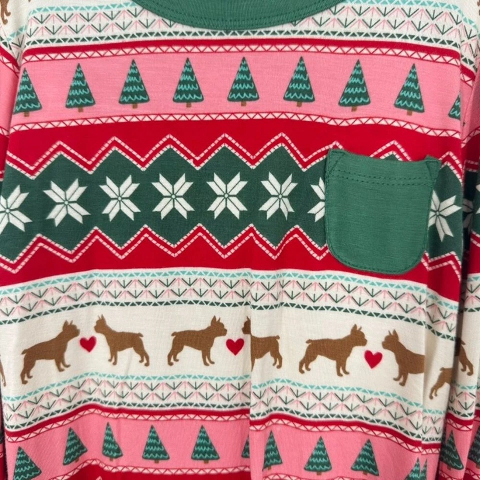 Hatley Talla 6 Niña Bambú Rosa Isla Feria Navidad Invierno Vacaciones Pijama Conjunto Nuevo con Etiquetas Foto 3 de 4