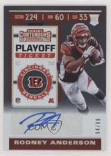 2019 Panini Contenders Rookie Playoff Ticket 94/99 Rodney Anderson #209 Auto 0a2