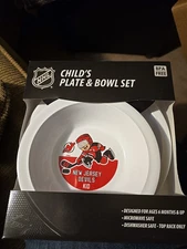 New Jersey Devils Childs Plate & Bowl Set. NIP Officially Licensed 6+ Months