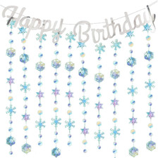 Ghirlande Happy Birthday Fiocchi Di Neve, Festoni Compleanno, Decorazione Comple