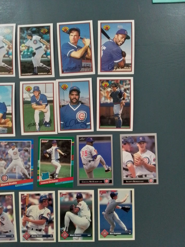 Chicago Cubs- 29 Card Lot - Williams, Bell, Grace, Sutcliffe, Dunston, Smith- RC - Image 4 of 4