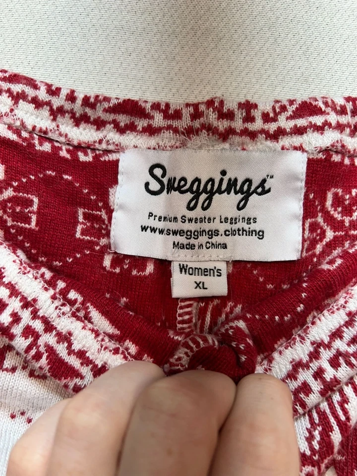 Swggings Mujer Navidad Suéter Leggings Elastizados Talla XL Blanco Rojo Ciervo Vacaciones Foto 3 de 4