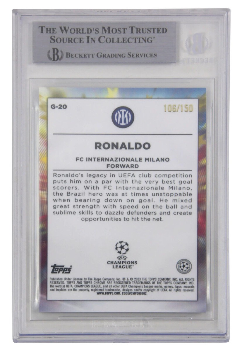 Ronaldo Nazario Signed 2022-23 Topps Chrome UCC Golazo /150 – BGS