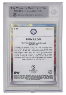 Ronaldo Nazario Signed 2022-23 Topps Chrome UCC Golazo /150 – BGS