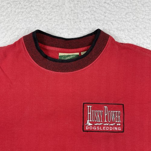 Dogsledding Shirt Mens XL Red Husky Power Musher Mushing Alaska VTG Vintage - Picture 5 of 10